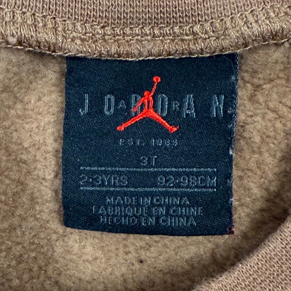 Kids Jordan Jumpman Logo Brown Crew Neck Sweatshirt 3T‎ Sample *Read - Picture 2 of 9